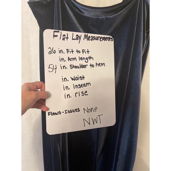 Jenny Yoo Collection NWT Plus Size Formal Crush Velvet Blue Size 26 Dress - Picture 7 of 9